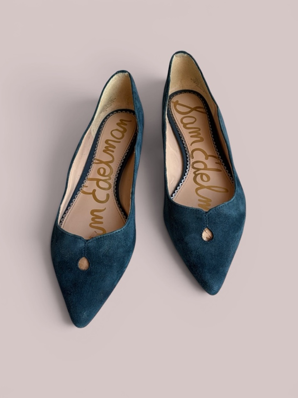 Sam Edelman Teal Pointed-Toe Suede Flats - Picture 8 of 16